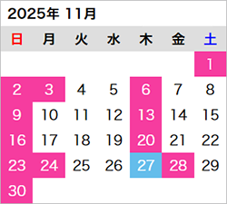 2025年11月の営業日